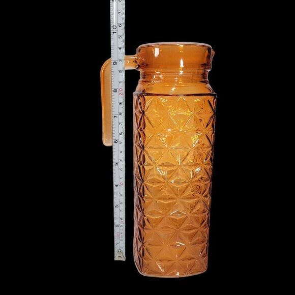 Amber Diamond Cut Juice Pitcher - Picture 9 of 10